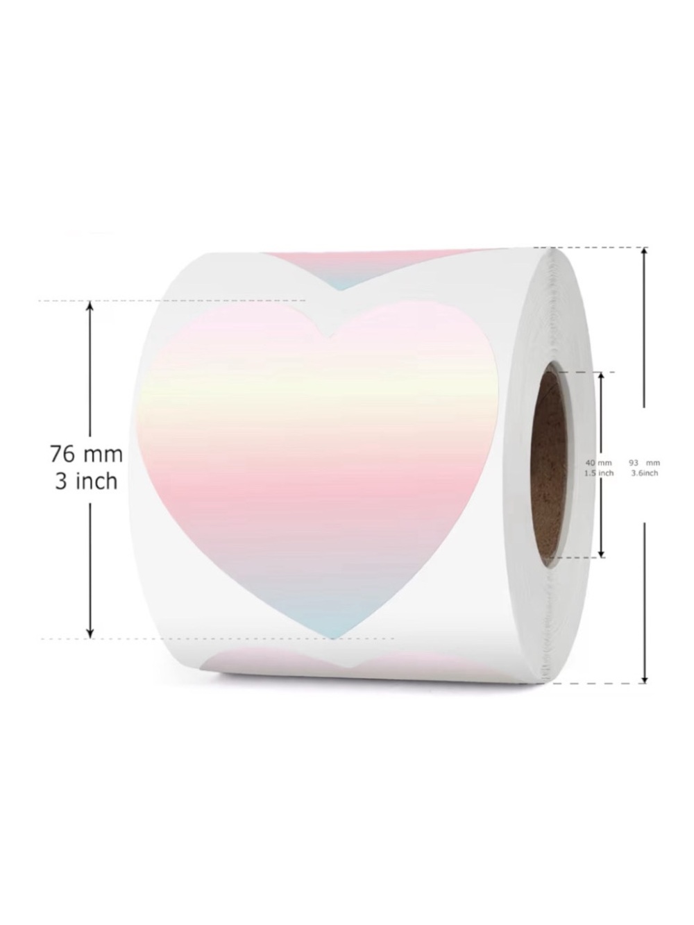 75 Custom QR Stickers 3 Inch Heart Self-Adhesive Waterproof - Gradient Colors - Picture 2 of 2